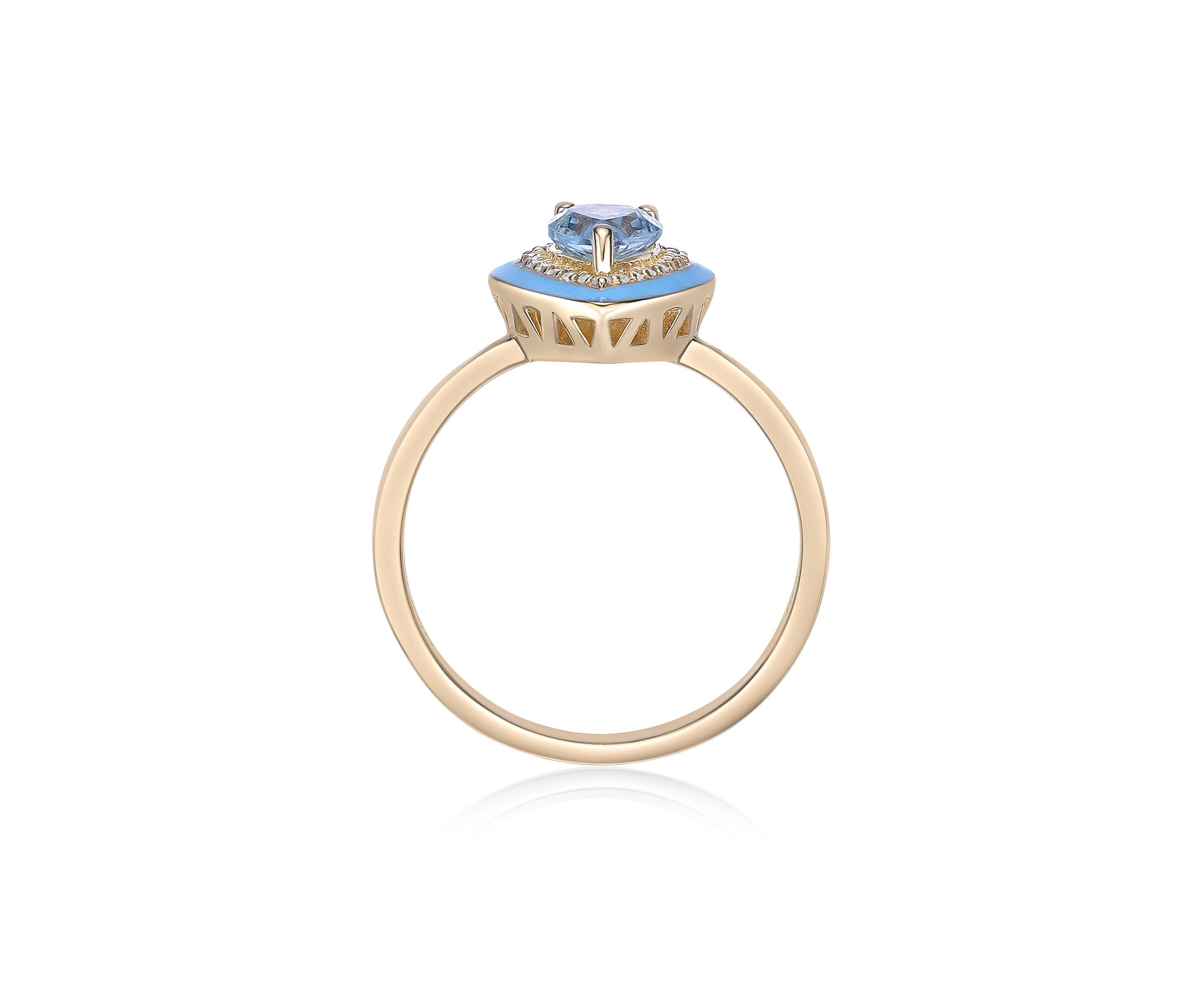 7/8 ct. t.w. Blue Topaz and Created White Sapphire Ring in Gold Plated Sterling Silver