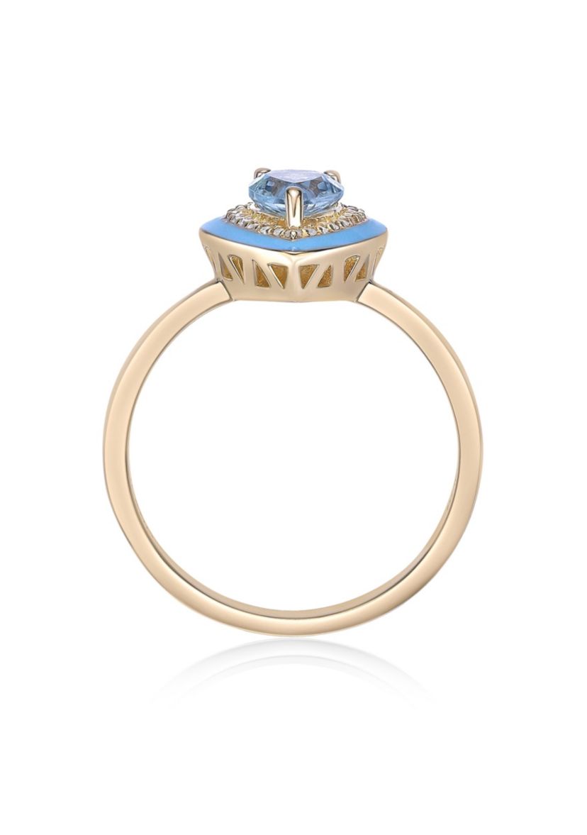 7/8 ct. t.w. Blue Topaz and Created White Sapphire Ring in Gold Plated Sterling Silver