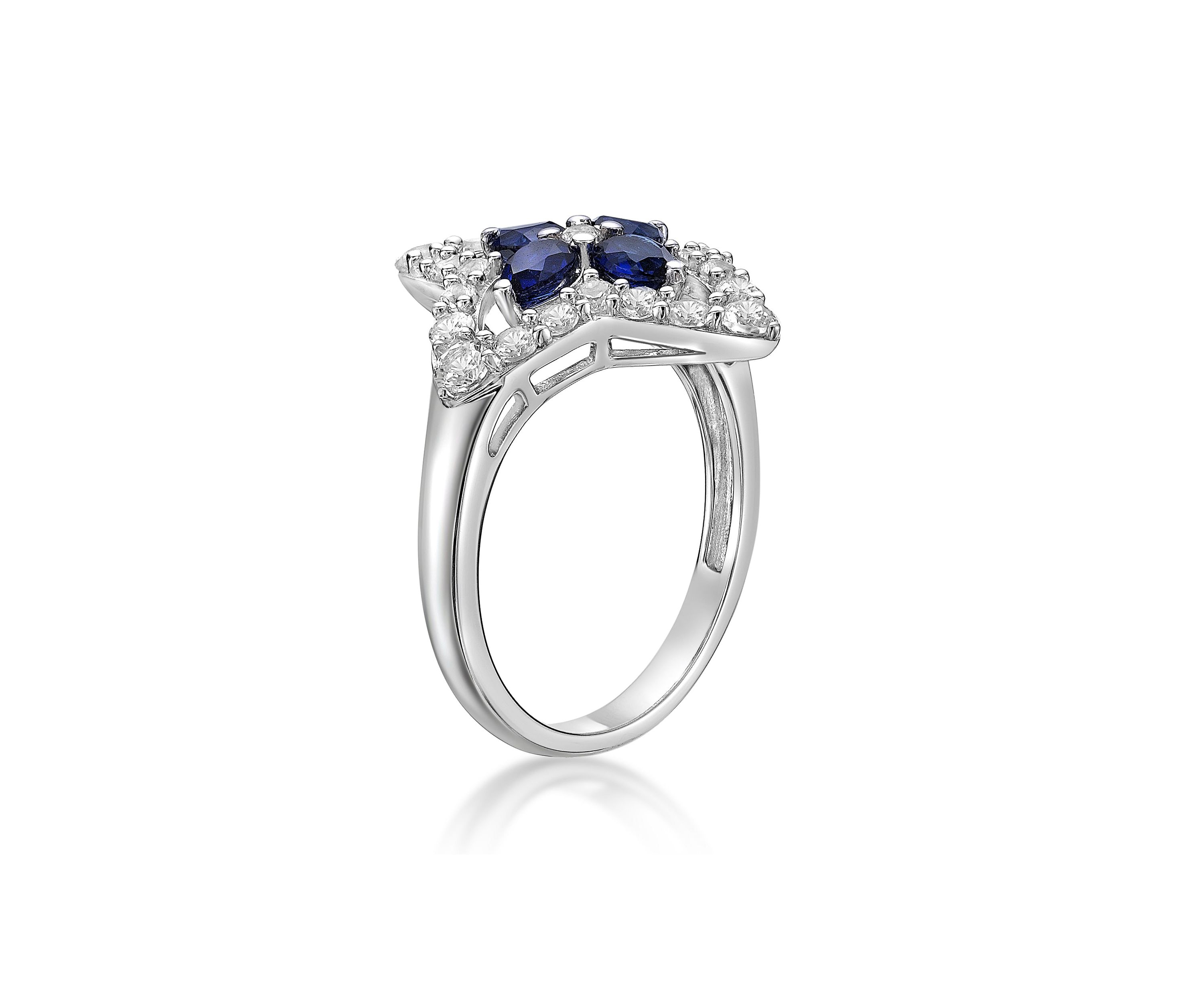 Lab Created Created Sapphire and Created White Sapphire Ring in Sterling Silver