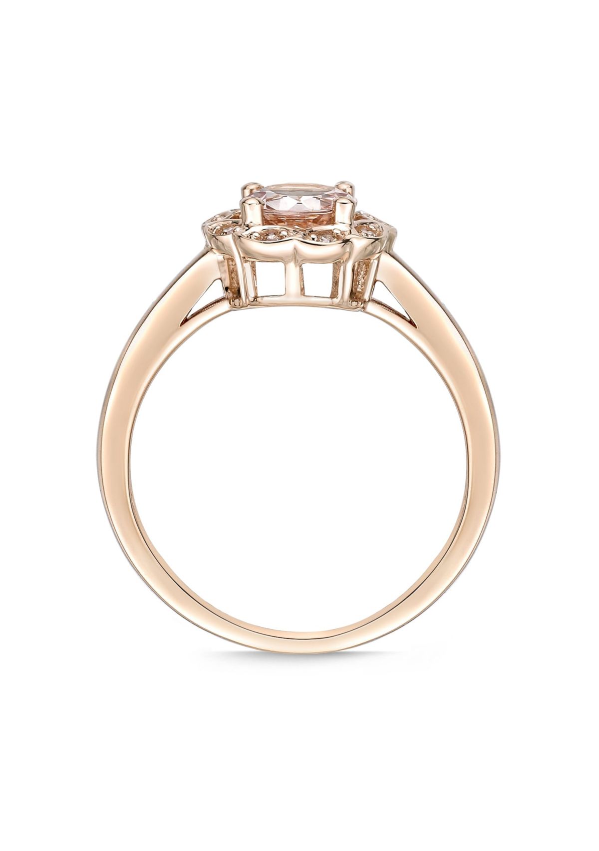 9/10 ct. t.w. Morganite and Diamond Accent Ring in 10K Rose Gold