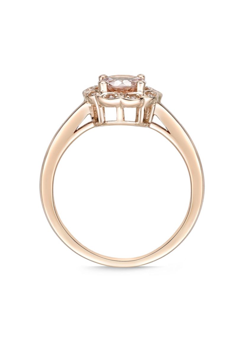 9/10 ct. t.w. Morganite and Diamond Accent Ring in 10K Rose Gold