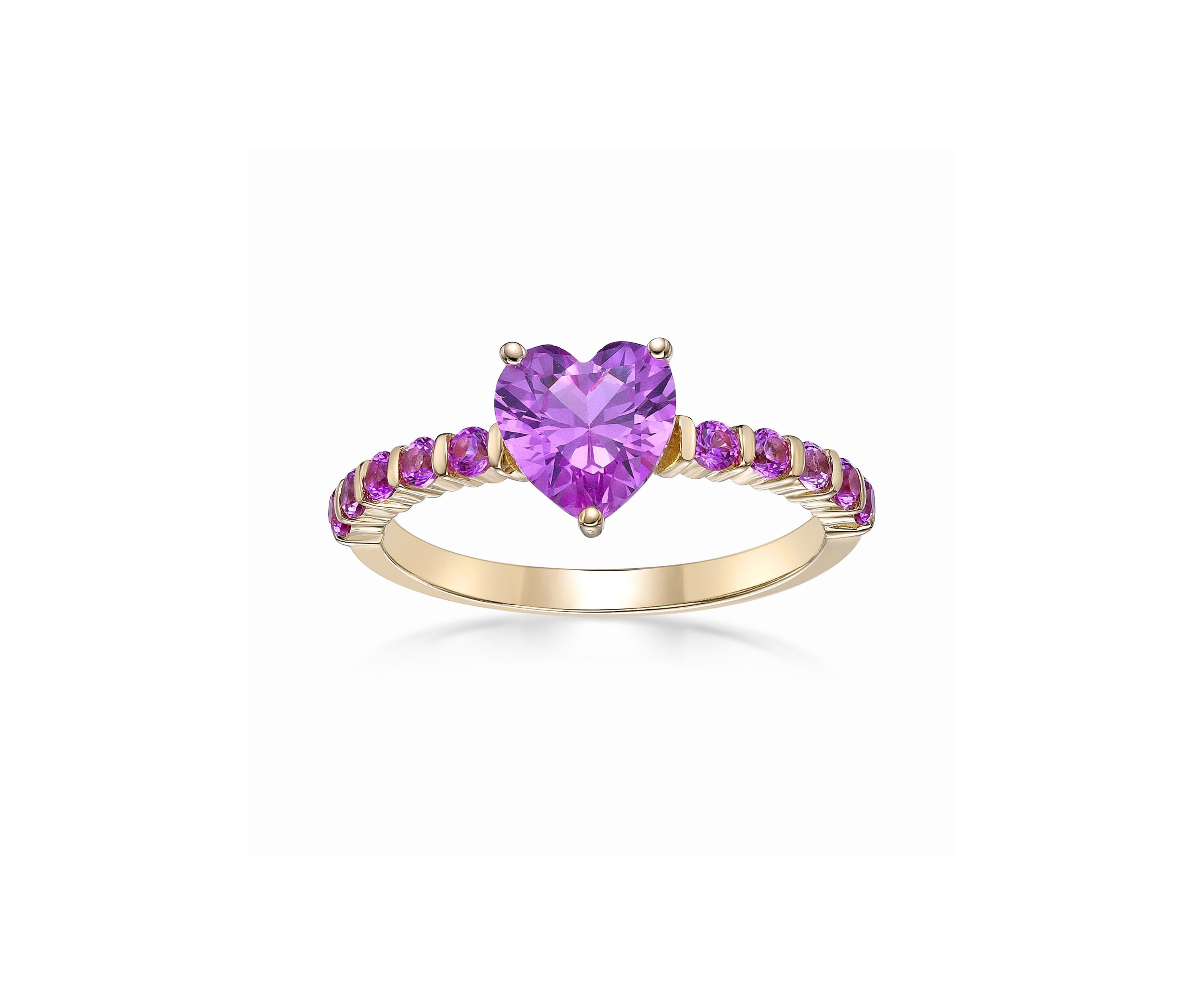 Lab Created 2 ct. t.w. Created Pink Sapphire and Created White Sapphire Ring in Gold Plated Sterling Silver