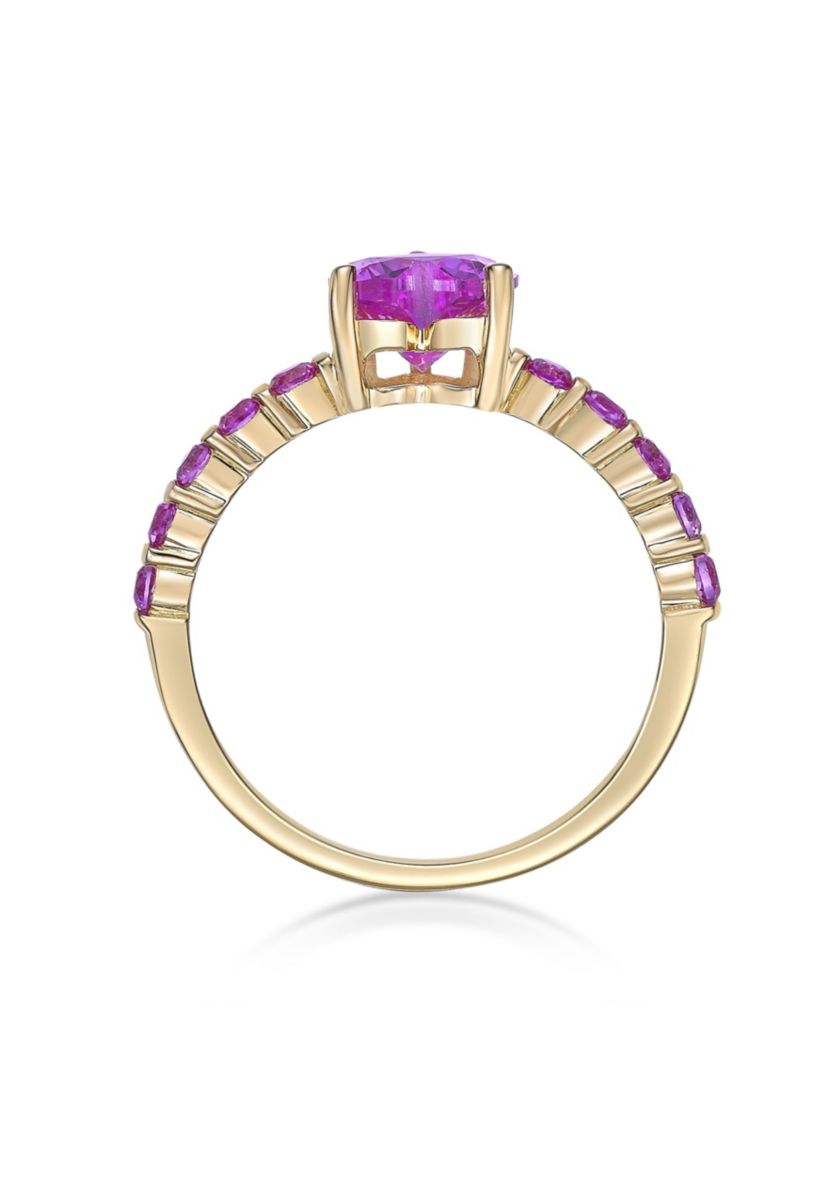 Lab Created 2 ct. t.w. Created Pink Sapphire and Created White Sapphire Ring in Gold Plated Sterling Silver
