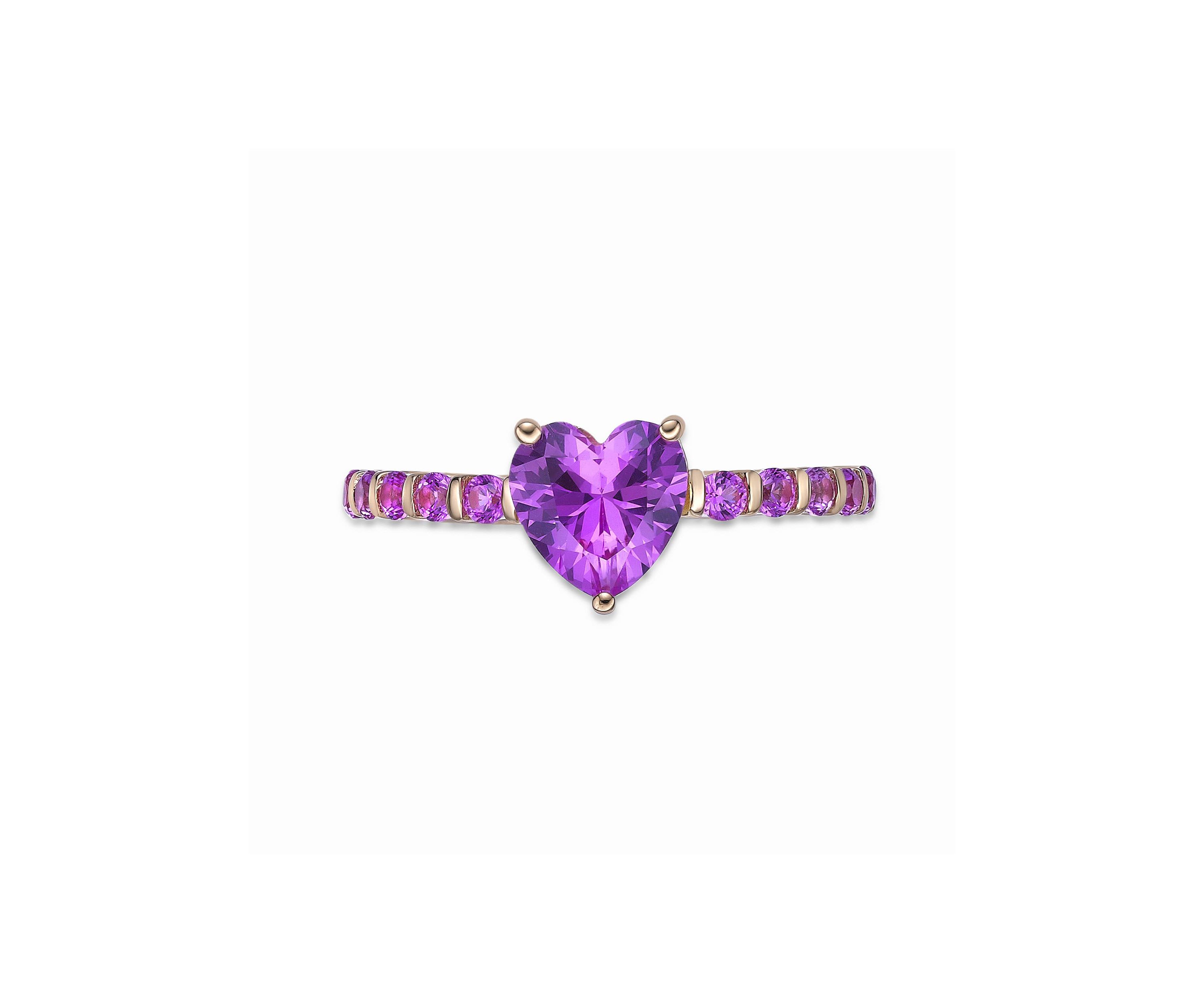 Lab Created 2 ct. t.w. Created Pink Sapphire and Created White Sapphire Ring in Gold Plated Sterling Silver