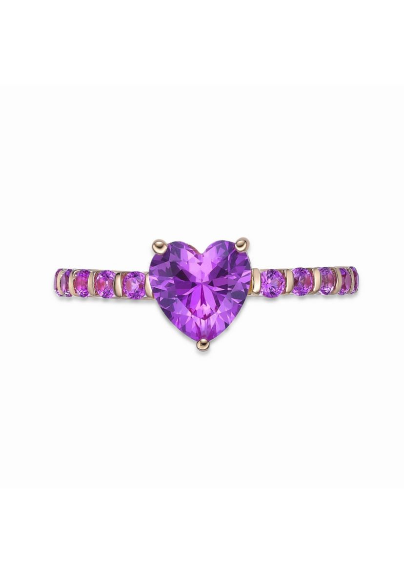 Lab Created 2 ct. t.w. Created Pink Sapphire and Created White Sapphire Ring in Gold Plated Sterling Silver