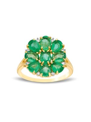 2 3/4 ct. t.w. Emerald and Diamond Accent Ring 10K Gold