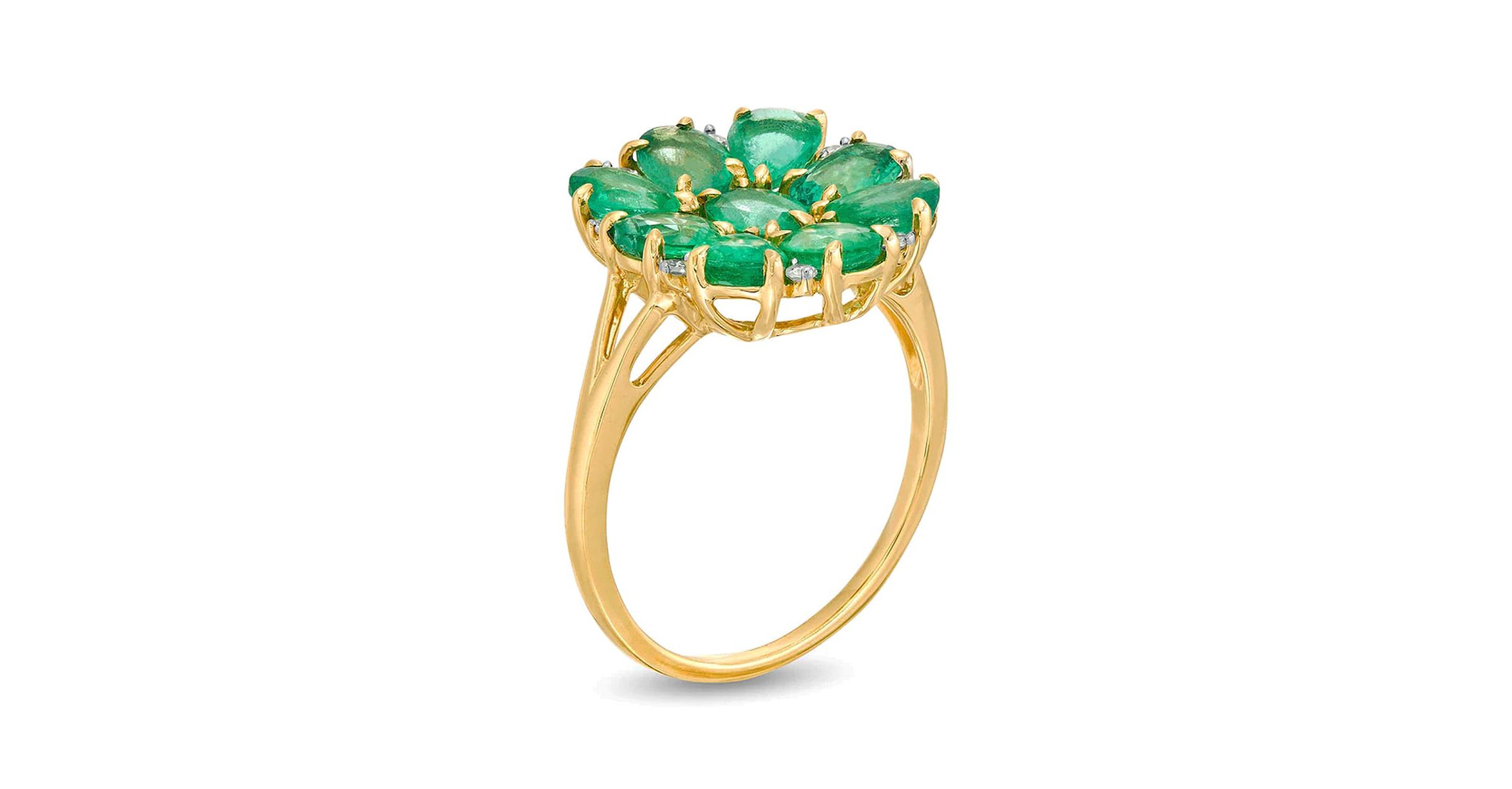 2 3/4 ct. t.w. Emerald and Diamond Accent Ring in 10K Gold