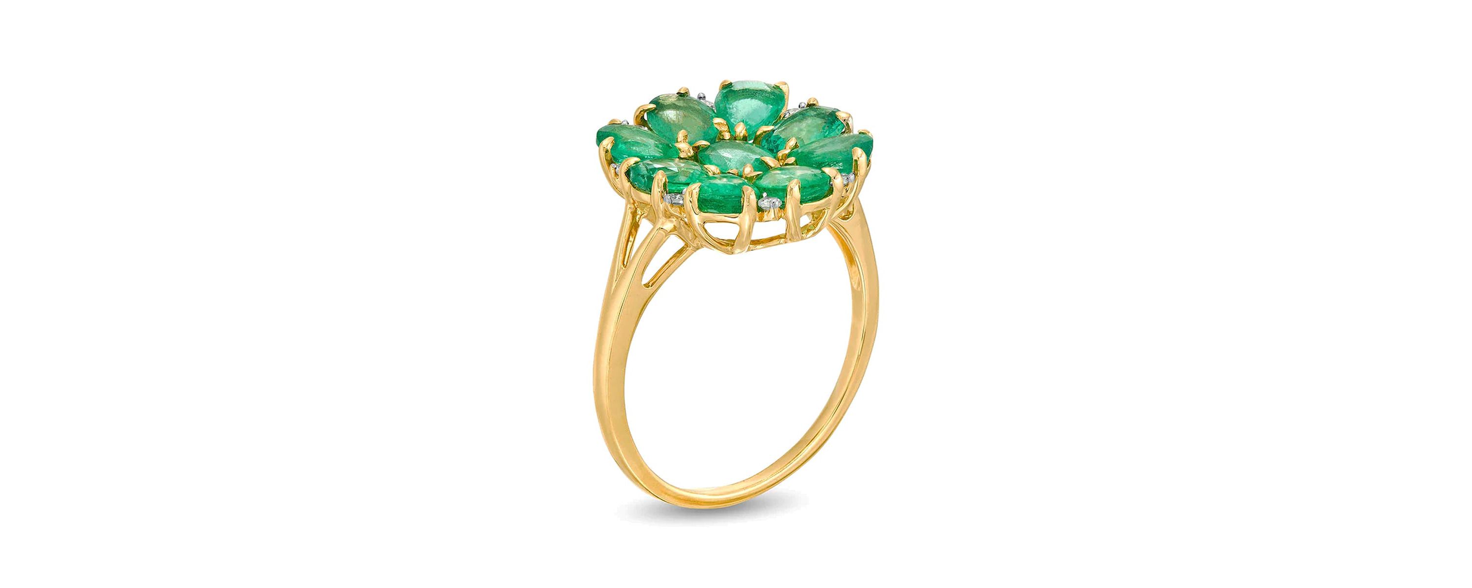 2 3/4 ct. t.w. Emerald and Diamond Accent Ring in 10K Gold