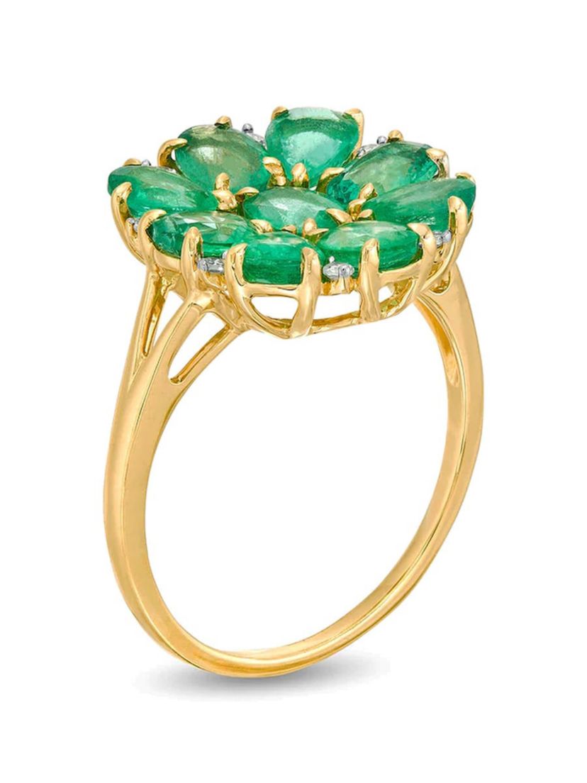 2 3/4 ct. t.w. Emerald and Diamond Accent Ring in 10K Gold