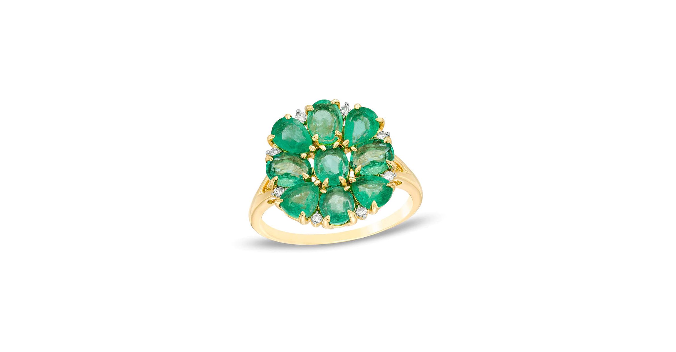 2 3/4 ct. t.w. Emerald and Diamond Accent Ring in 10K Gold