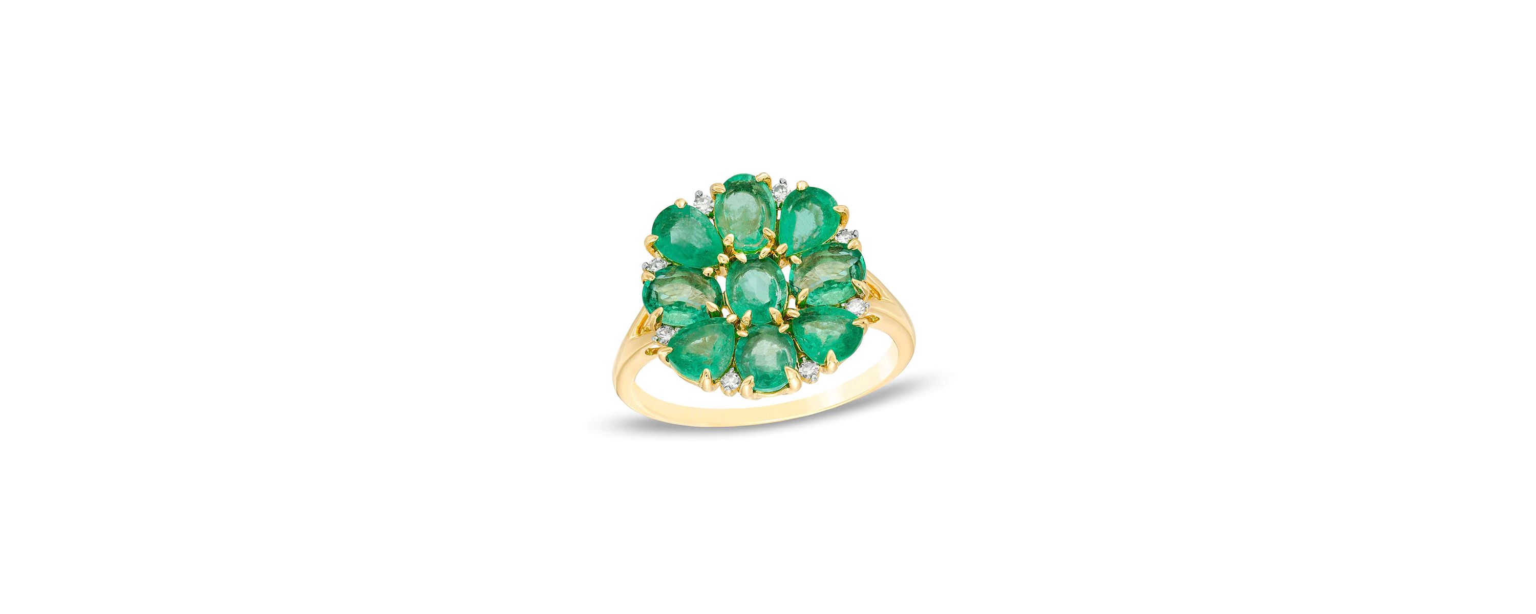 2 3/4 ct. t.w. Emerald and Diamond Accent Ring in 10K Gold