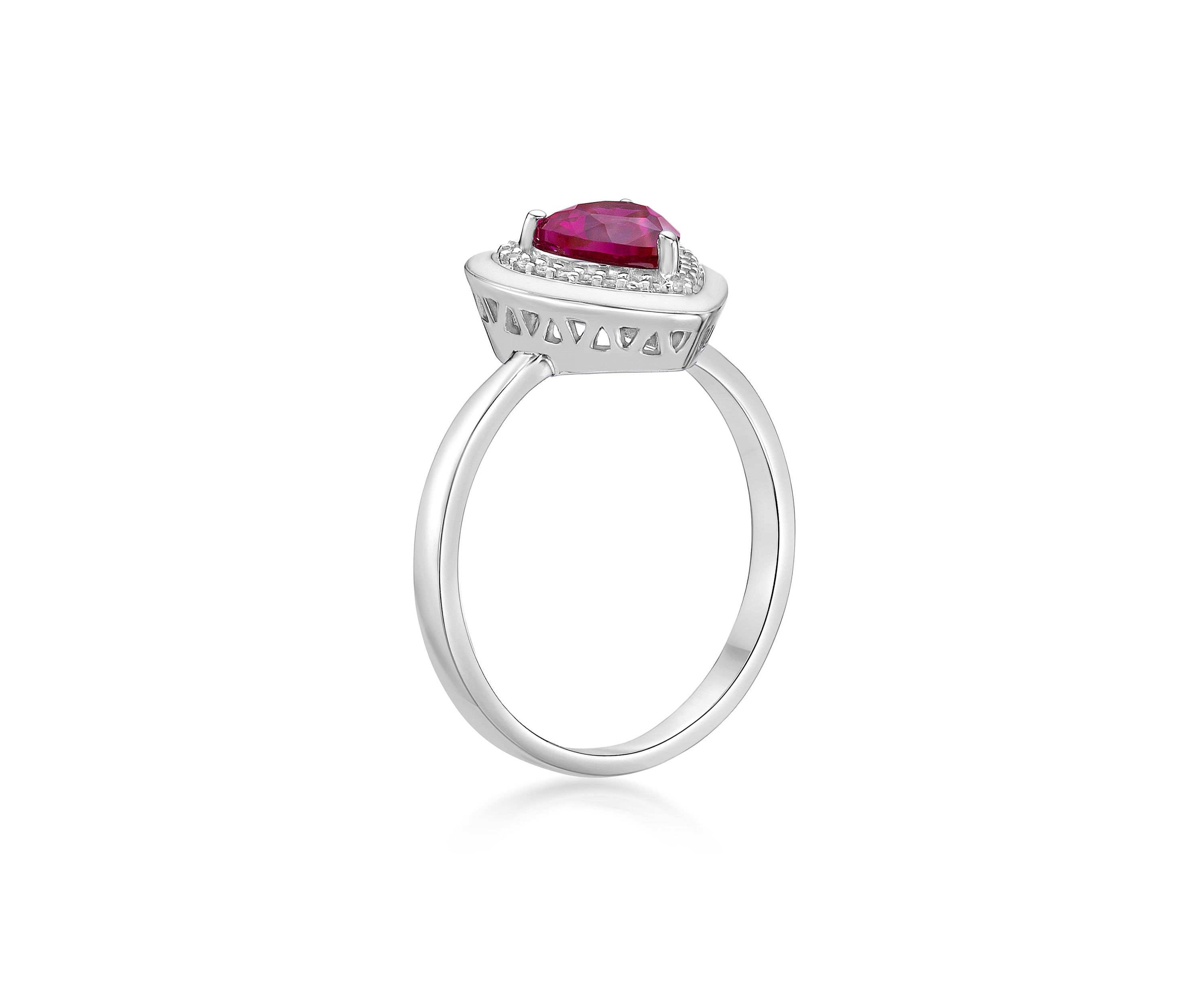 Gemminded Lab Created 1 ct. t.w. Created Ruby Ring in Sterling Silver ...