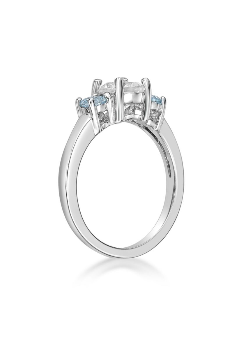 7/8 ct. t.w. White Topaz and Blue Topaz Ring in Sterling Silver
