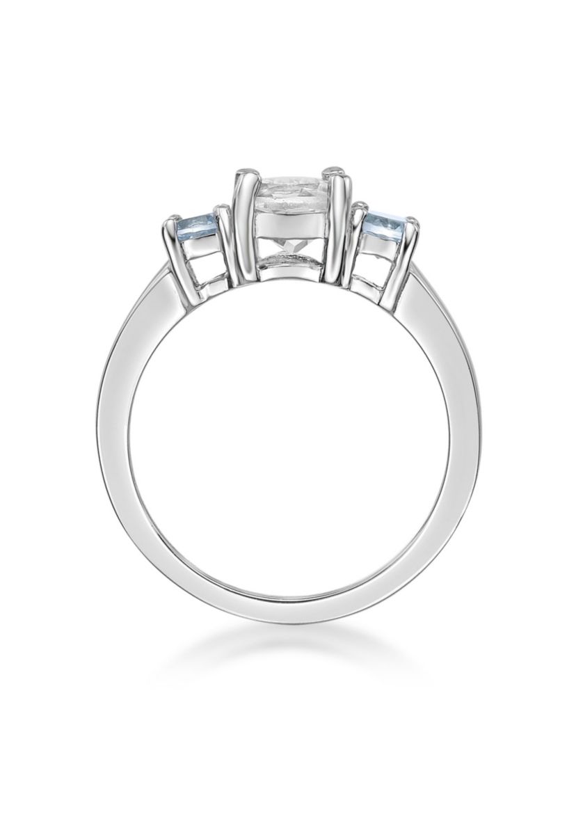 7/8 ct. t.w. White Topaz and Blue Topaz Ring in Sterling Silver