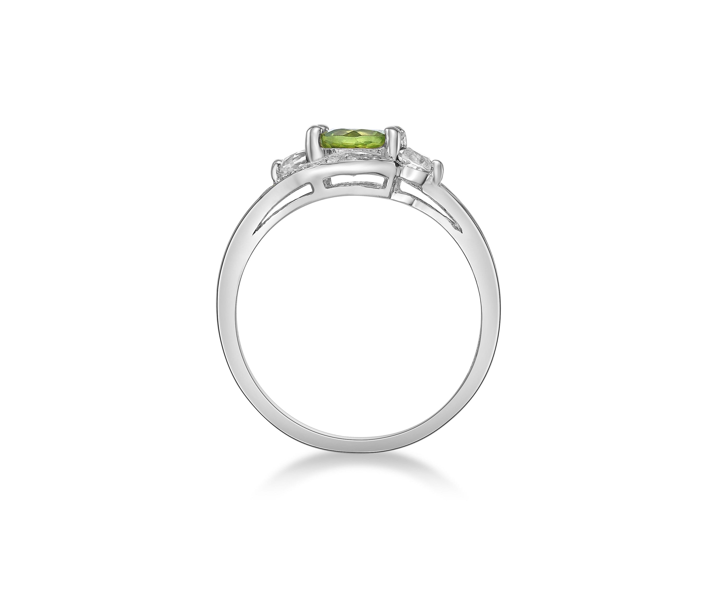 Lab Created 5/8 ct. t.w. Peridot and Created White Sapphire Ring in Sterling Silver