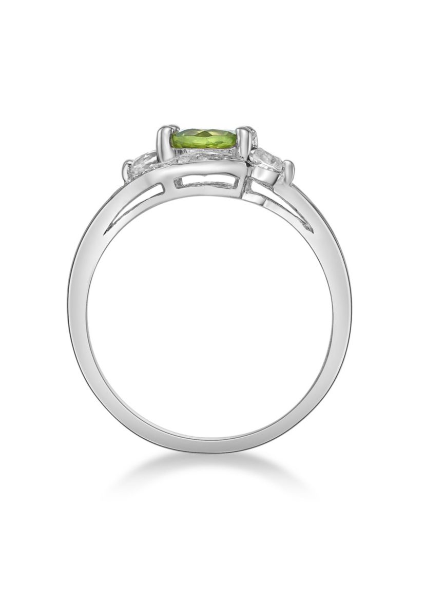 Lab Created 5/8 ct. t.w. Peridot and Created White Sapphire Ring in Sterling Silver