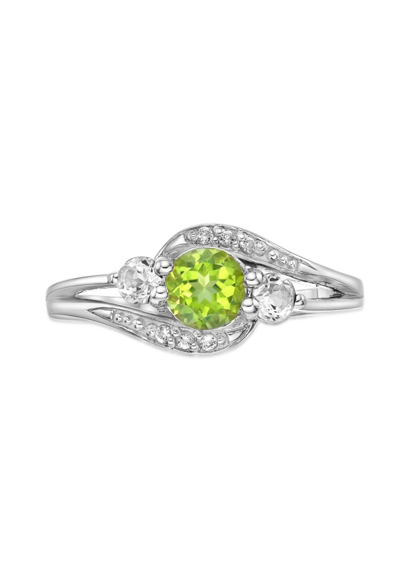 Lab Created 5/8 ct. t.w. Peridot and Created White Sapphire Ring in Sterling Silver