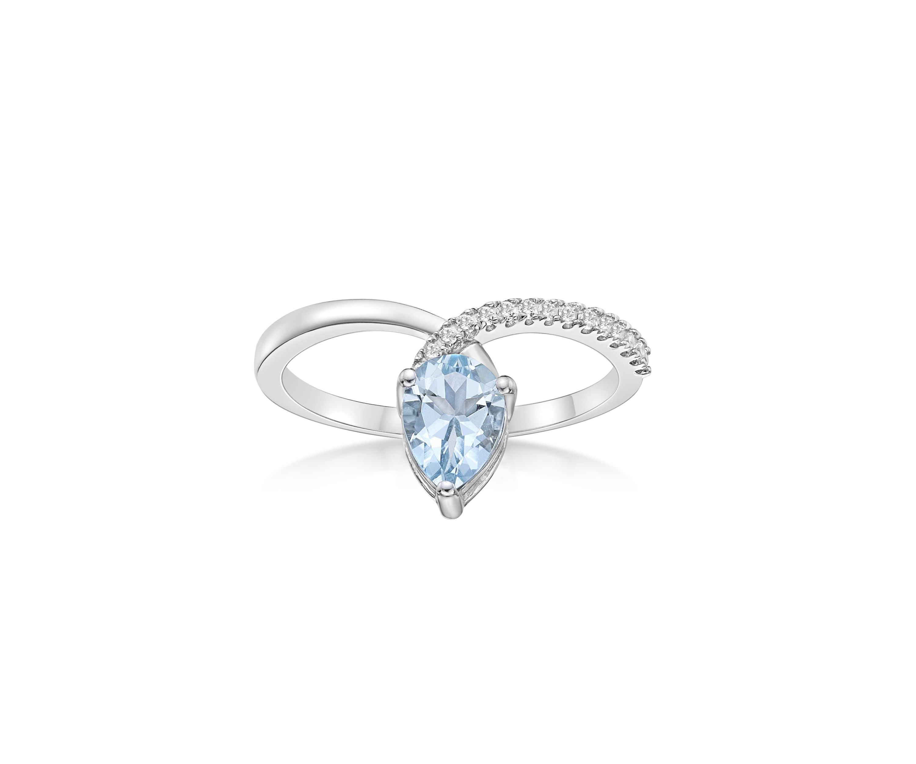 5/8 ct. t.w. Aquamarine and Diamond Accent Ring in 10K White Gold