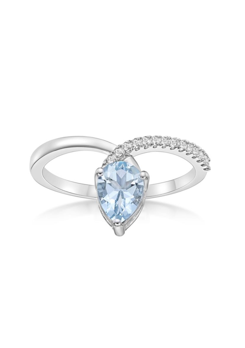 5/8 ct. t.w. Aquamarine and Diamond Accent Ring in 10K White Gold