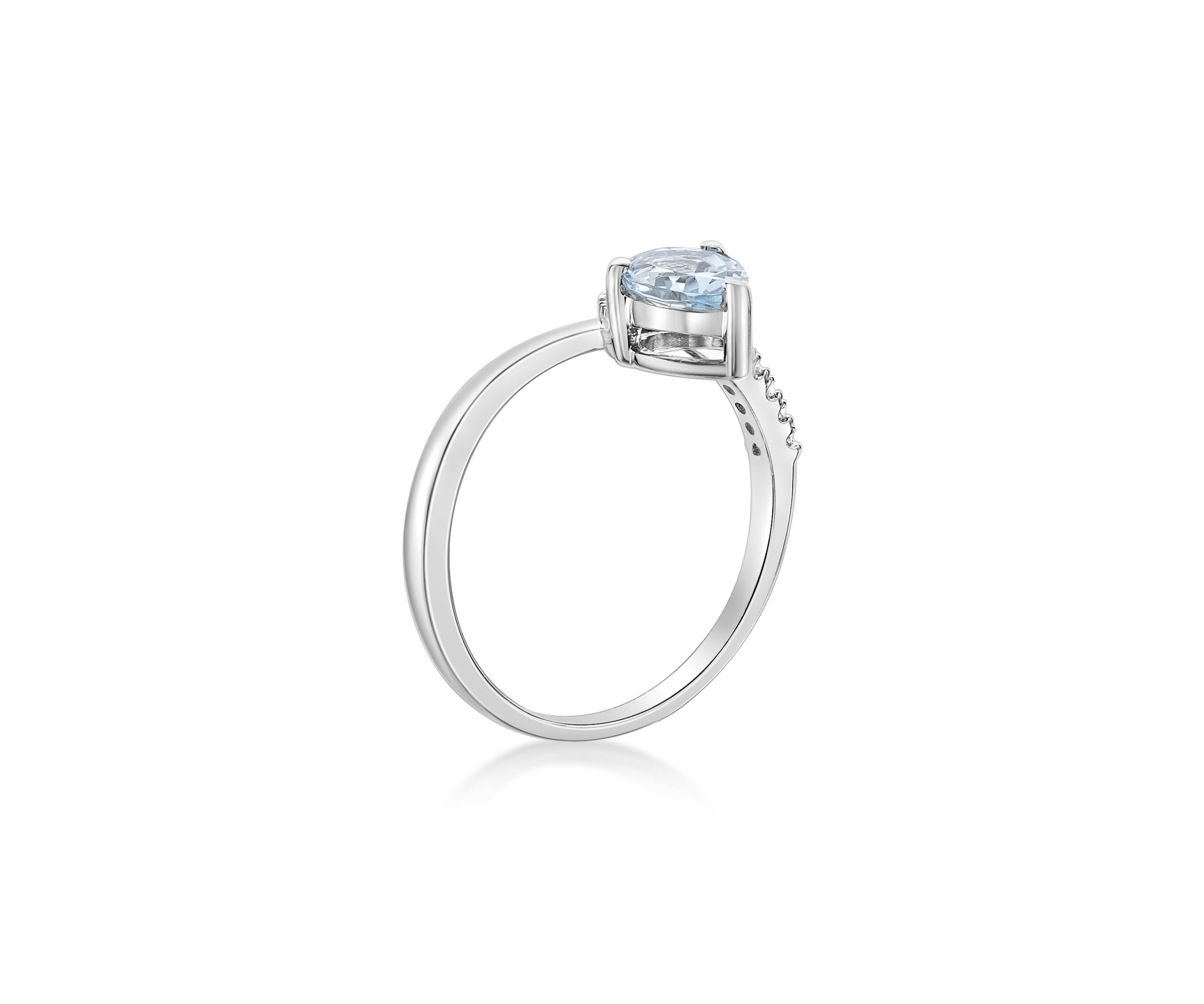 5/8 ct. t.w. Aquamarine and Diamond Accent Ring in 10K White Gold