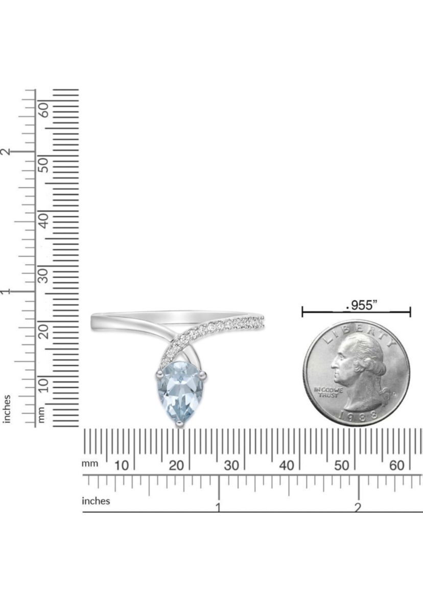 5/8 ct. t.w. Aquamarine and Diamond Accent Ring in 10K White Gold
