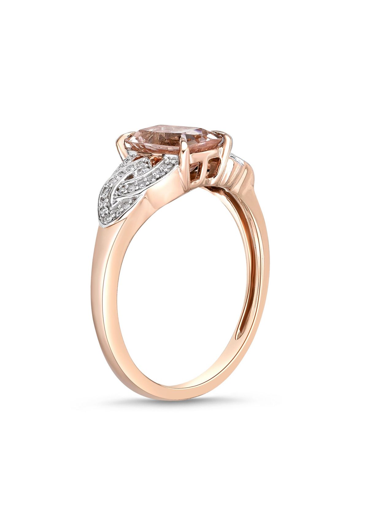1 1/2 ct. t.w. Morganite and 1/10 ct. t.w. Diamond Ring in 10K Rose Gold
