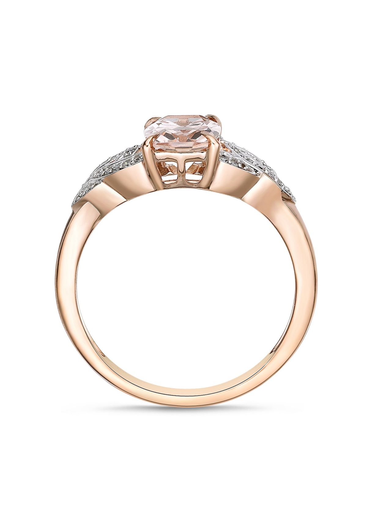 1 1/2 ct. t.w. Morganite and 1/10 ct. t.w. Diamond Ring in 10K Rose Gold