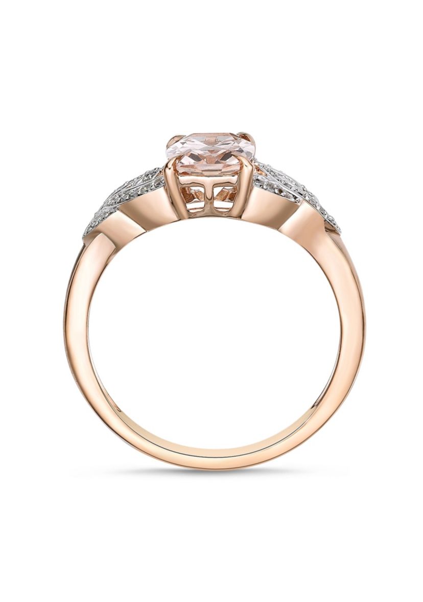 1 1/2 ct. t.w. Morganite and 1/10 ct. t.w. Diamond Ring in 10K Rose Gold