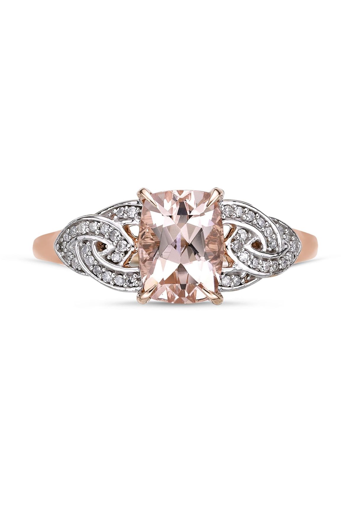 1 1/2 ct. t.w. Morganite and 1/10 ct. t.w. Diamond Ring in 10K Rose Gold