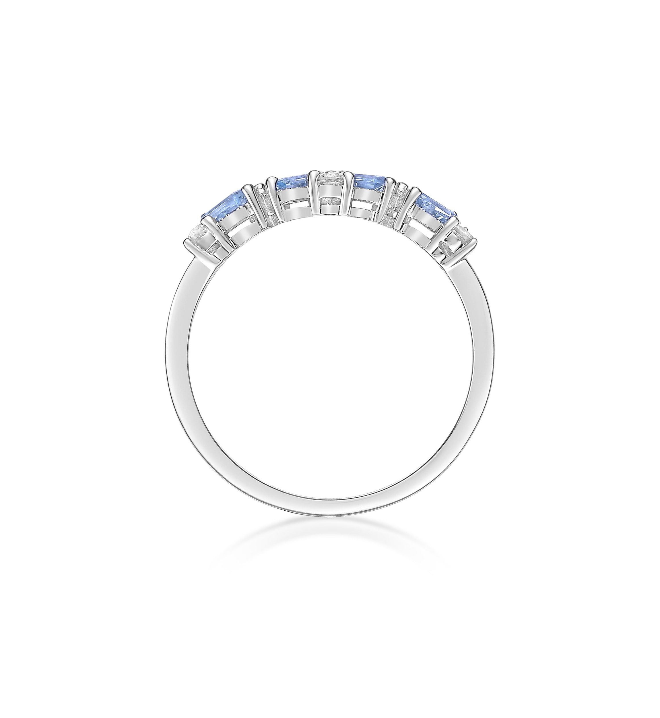 Lab Created 3/8 ct. t.w. Blue Topaz and Created White Sapphire Ring in Sterling Silver