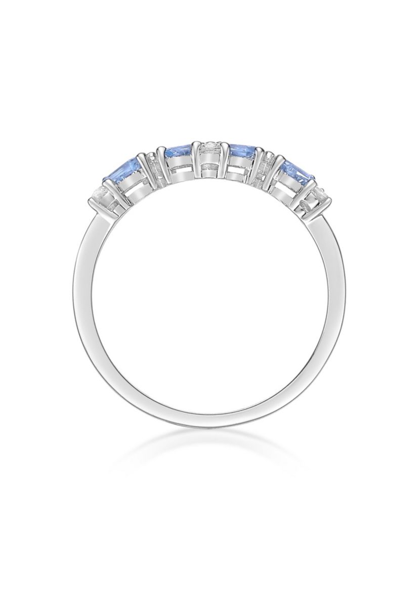 Lab Created 3/8 ct. t.w. Blue Topaz and Created White Sapphire Ring in Sterling Silver