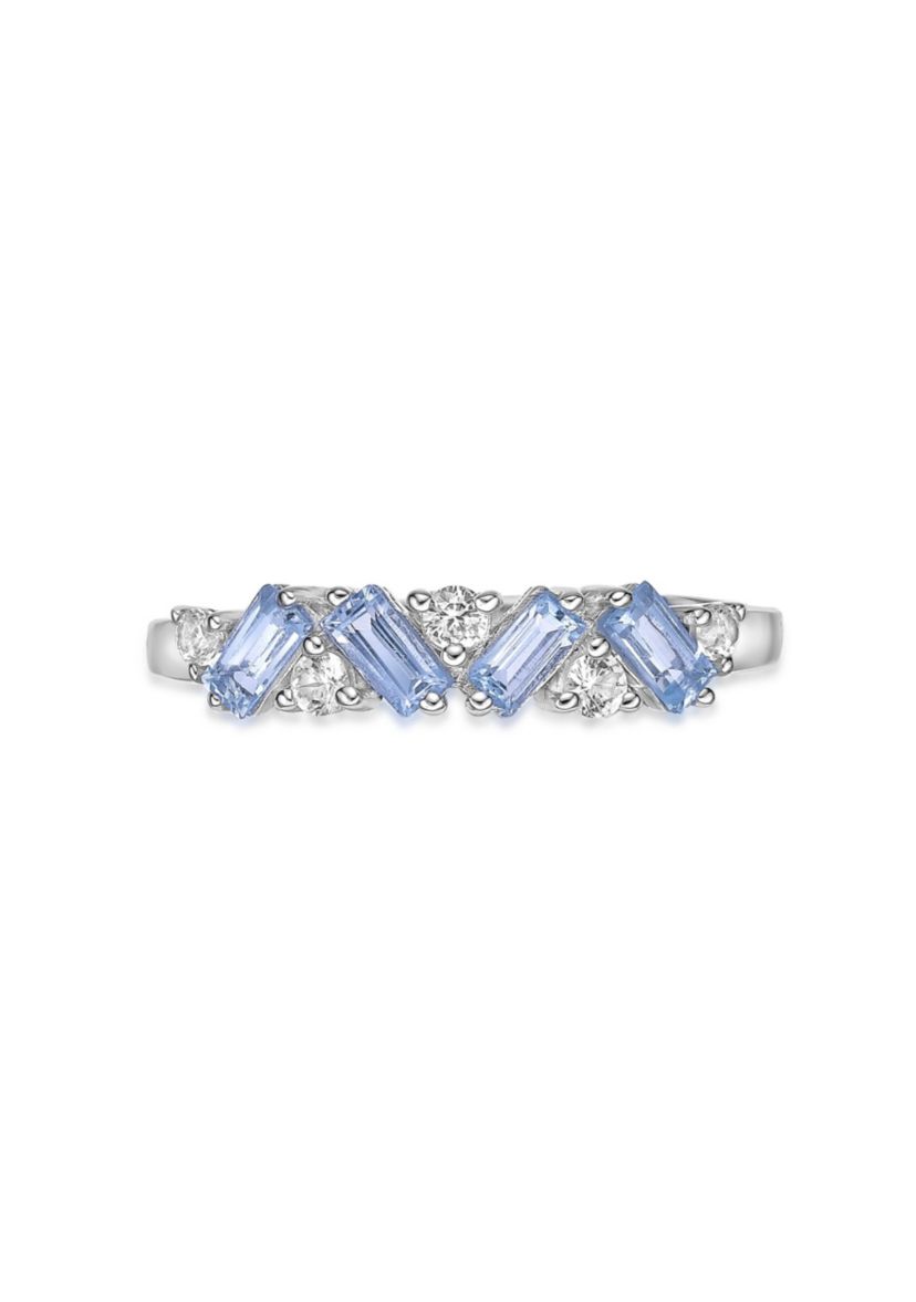 Lab Created 3/8 ct. t.w. Blue Topaz and Created White Sapphire Ring in Sterling Silver