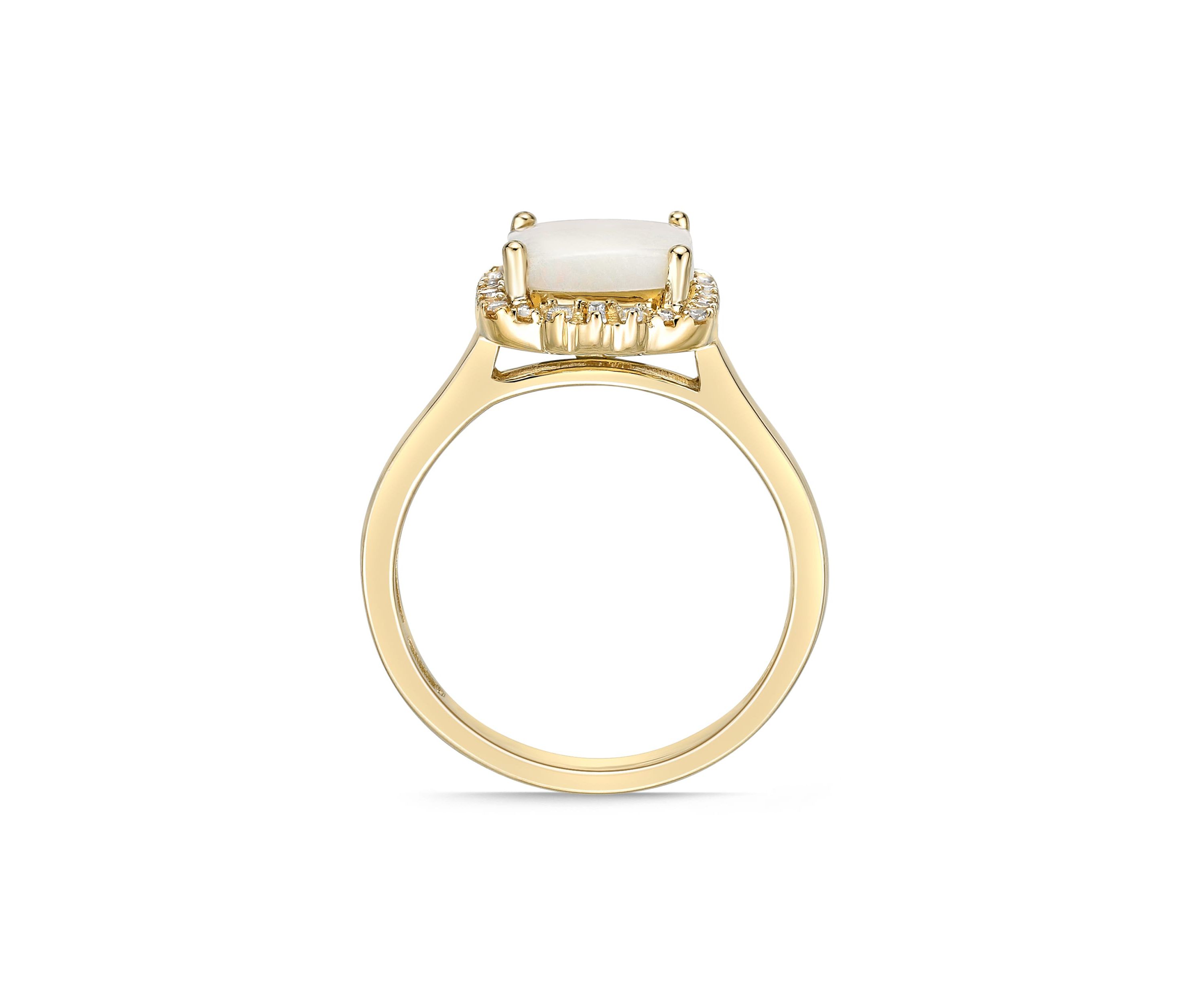 1 1/4 ct. t.w. Opal and 1/4 ct. t.w. Diamond Ring in 10K Gold