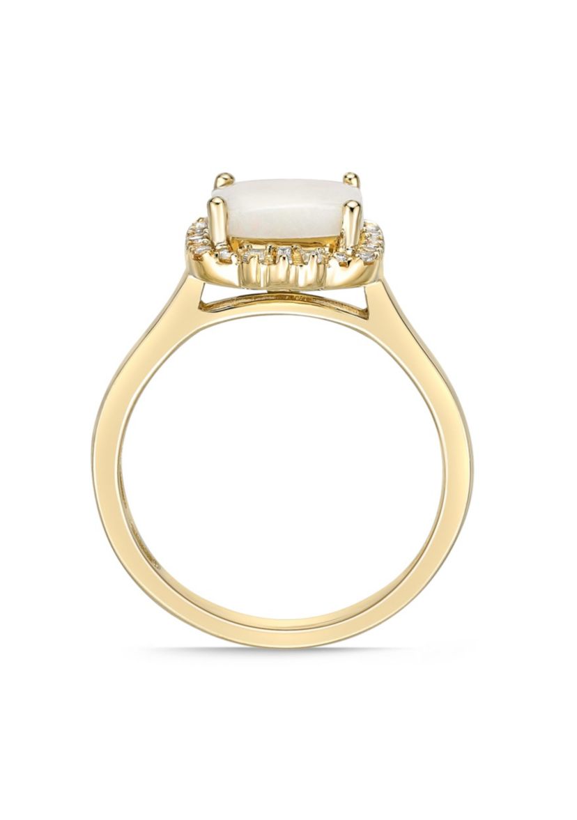 1 1/4 ct. t.w. Opal and 1/4 ct. t.w. Diamond Ring in 10K Gold