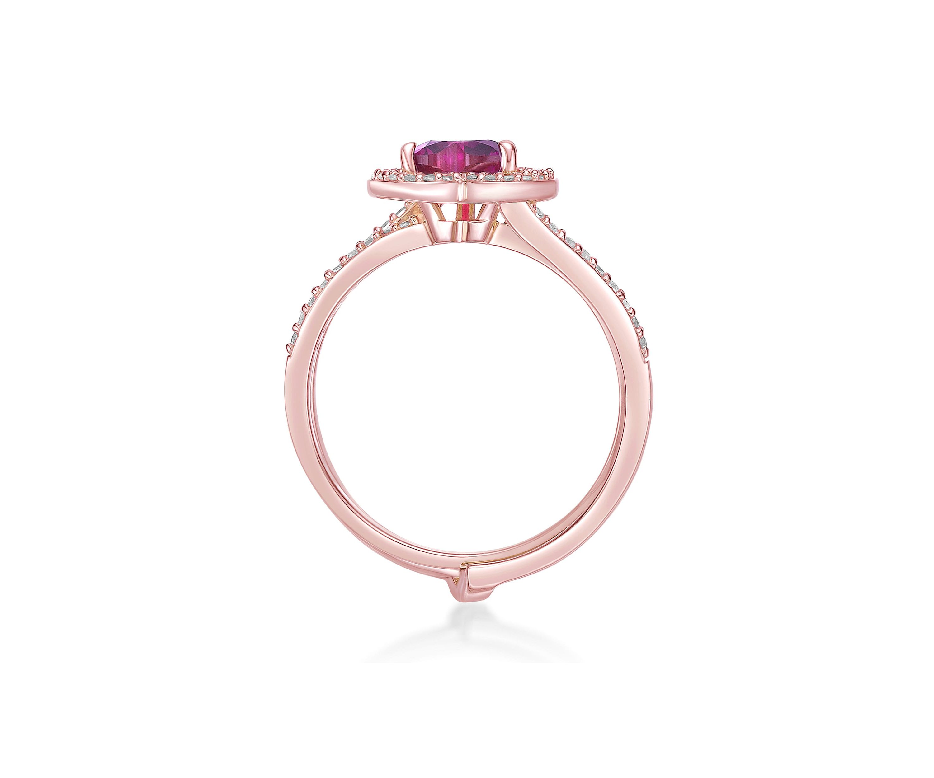 Lab Created 2 ct. t.w. Created Ruby and Created White Sapphire Ring in Rose Gold Plated Sterling Silver