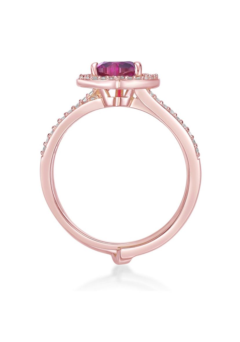 Lab Created 2 ct. t.w. Created Ruby and Created White Sapphire Ring in Rose Gold Plated Sterling Silver