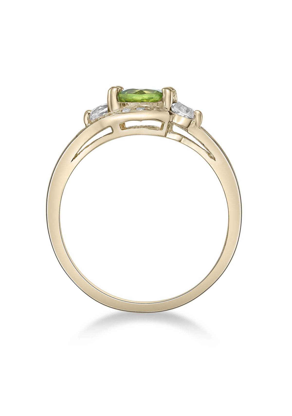 5/8 ct. t.w. Peridot and Created White Sapphire Ring in Gold Plated Sterling Silver
