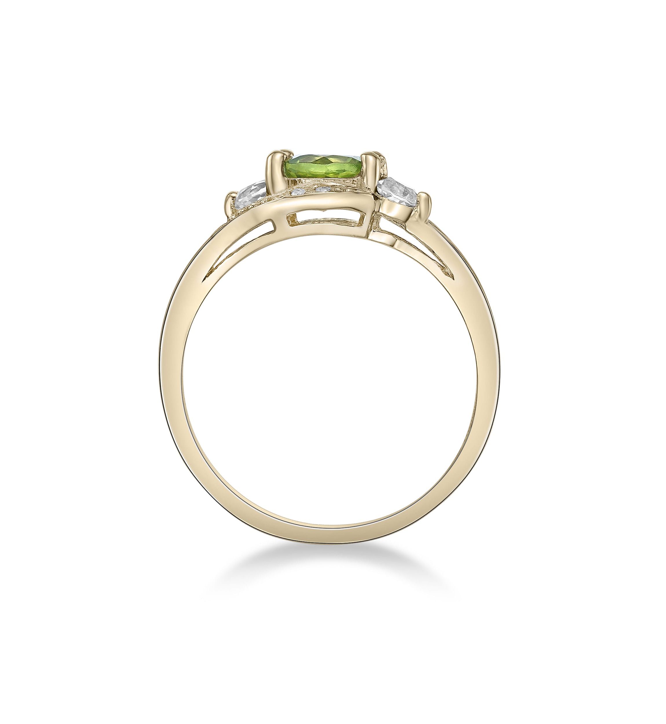 5/8 ct. t.w. Peridot and Created White Sapphire Ring in Gold Plated Sterling Silver