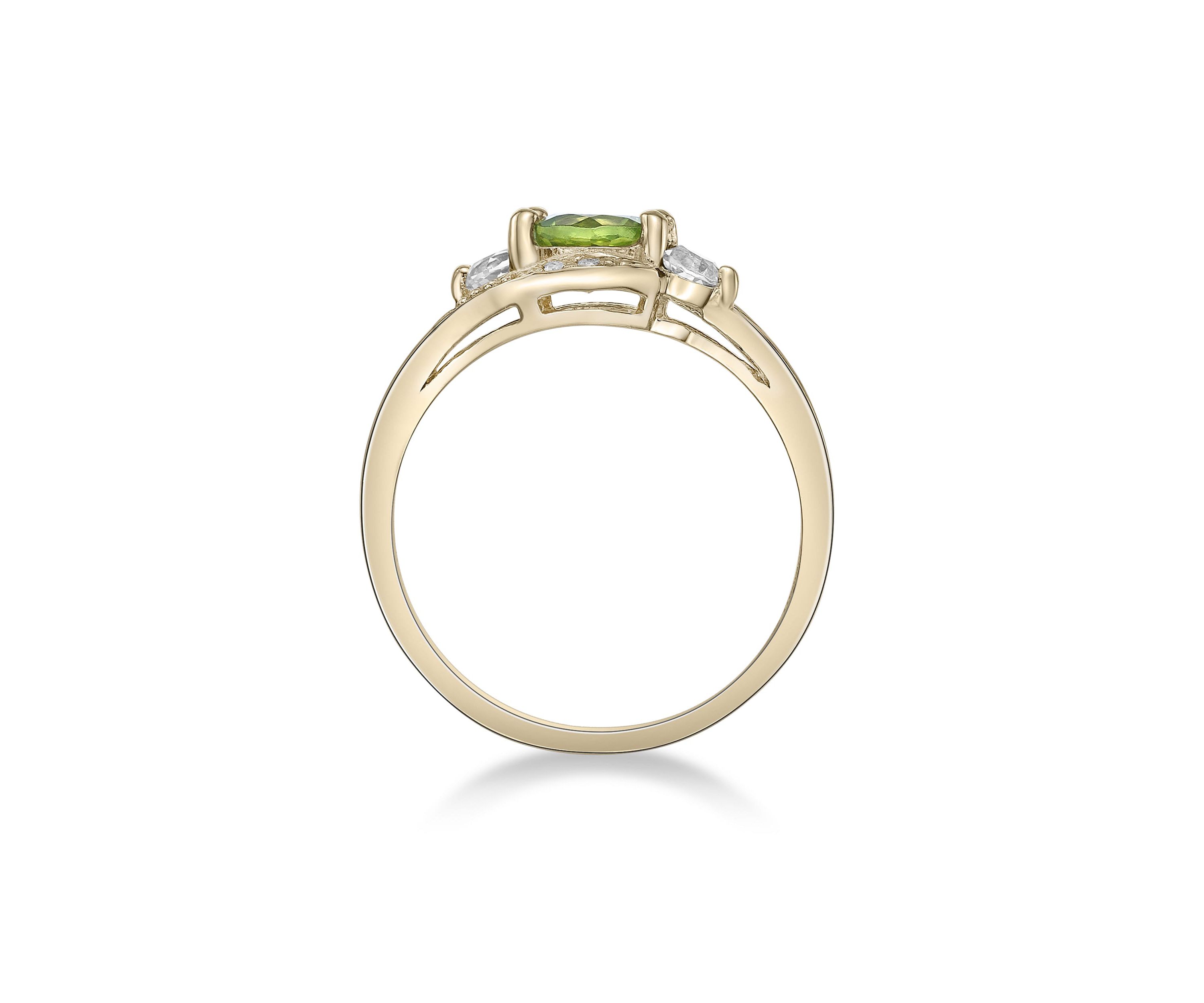 5/8 ct. t.w. Peridot and Created White Sapphire Ring in Gold Plated Sterling Silver
