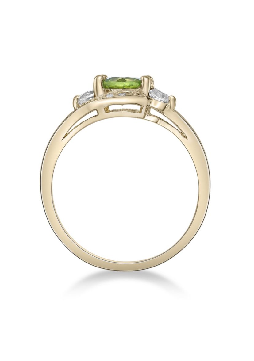 5/8 ct. t.w. Peridot and Created White Sapphire Ring in Gold Plated Sterling Silver