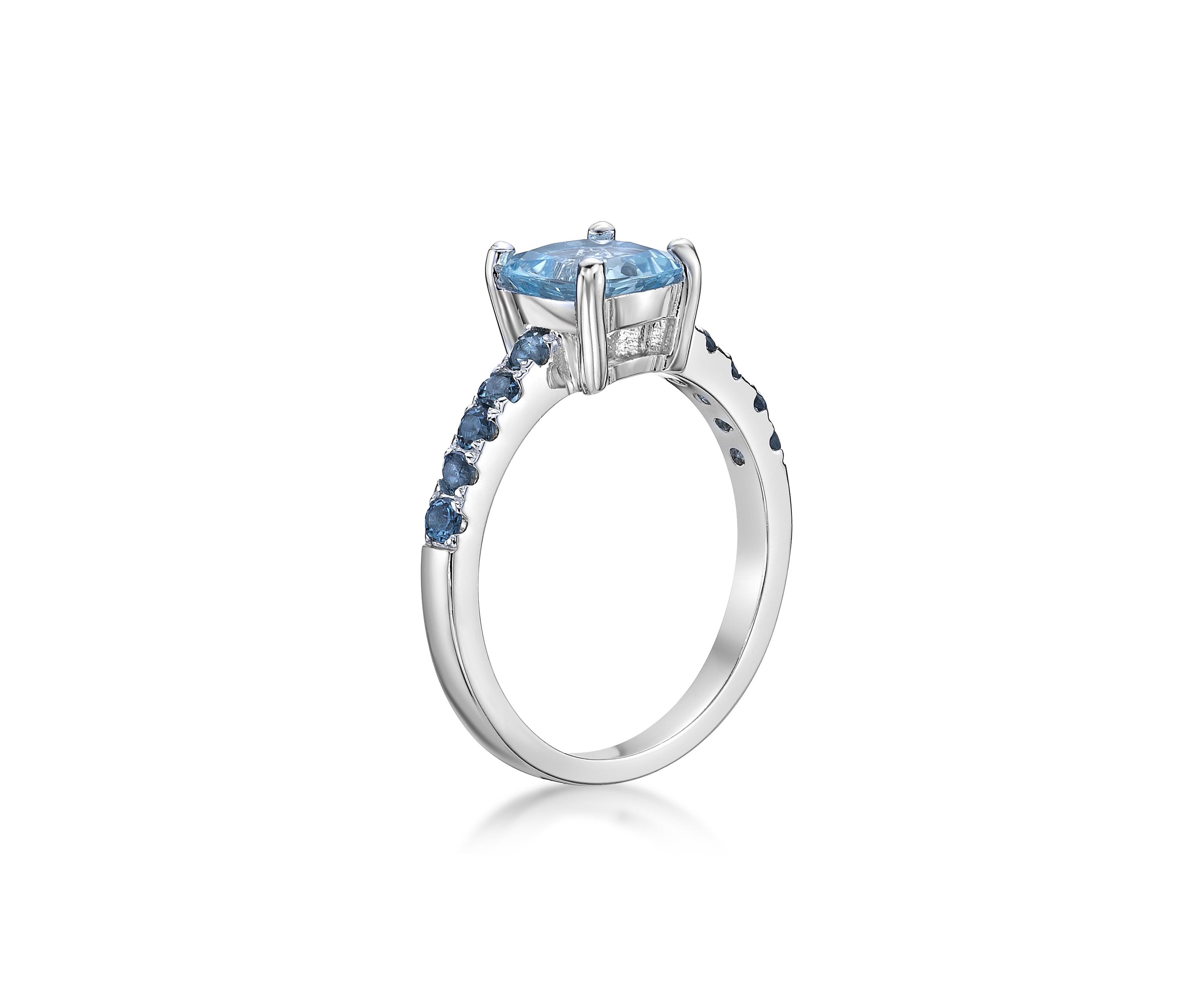 2 1/3 ct. t.w. Blue Topaz and London Blue Topaz Ring in Sterling Silver