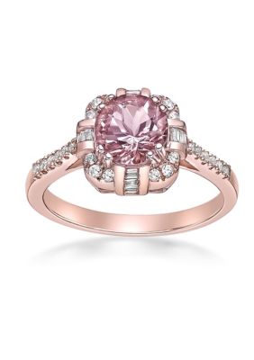 Gemminded 1 1/3 ct. t.w. Morganite and 1/4 ct. t.w. Diamond RIng in 10K Rose Gold, Pink, 6