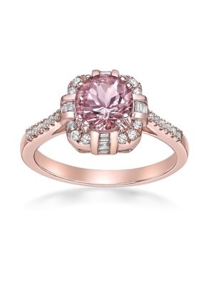 Belk & Co 1 1/3 Ct. T.w. Morganite And 1/4 Ct. T.w. Diamond Ring In 10K Rose Gold, Pink, 5 -  0736966936243