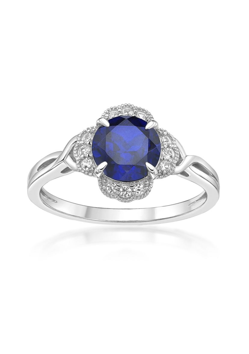 Lab Created 1 3/4 ct. t.w. Created Sapphire and Created White Sapphire Ring in Sterling Silver