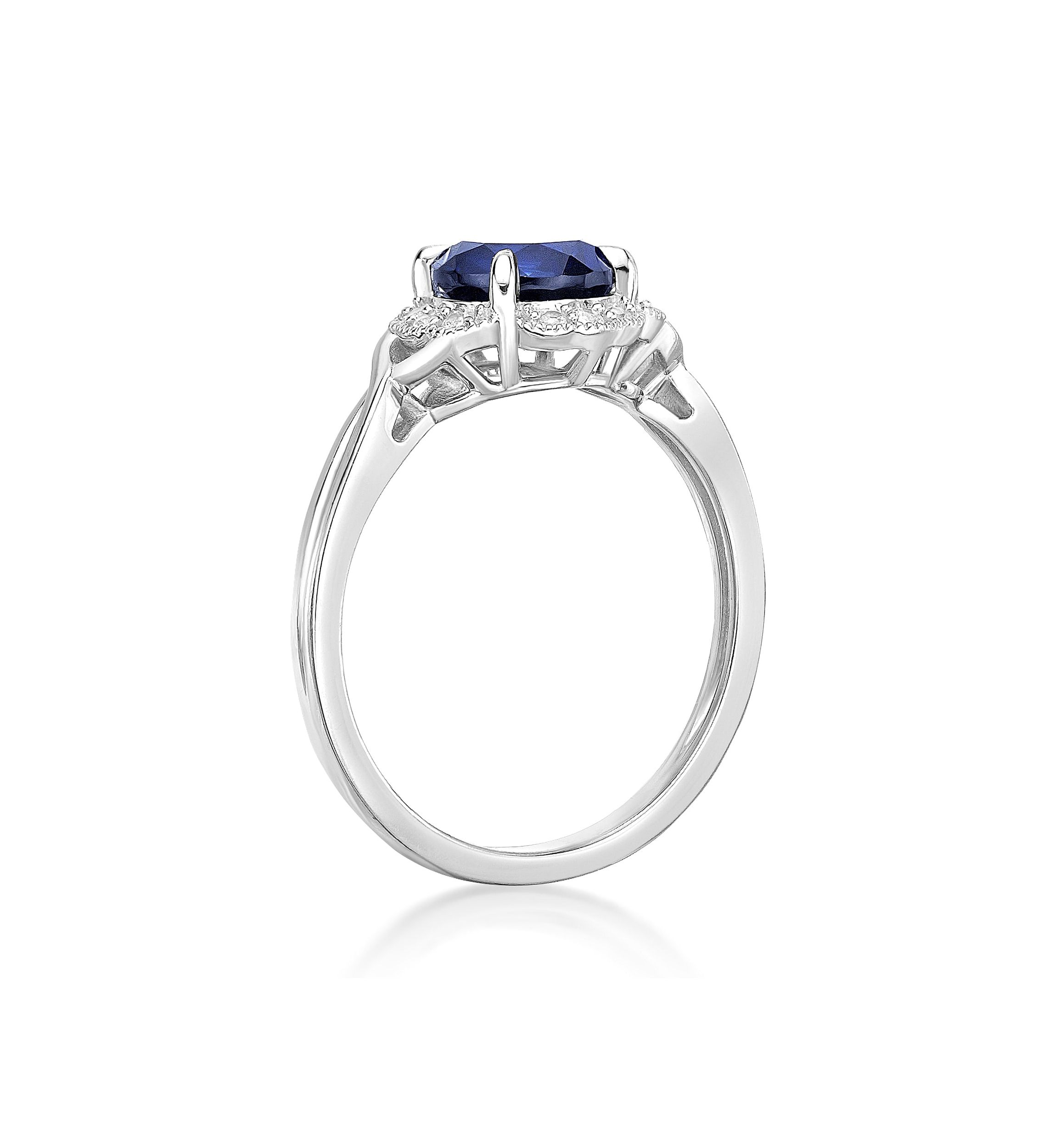 Lab Created 1 3/4 ct. t.w. Created Sapphire and Created White Sapphire Ring in Sterling Silver