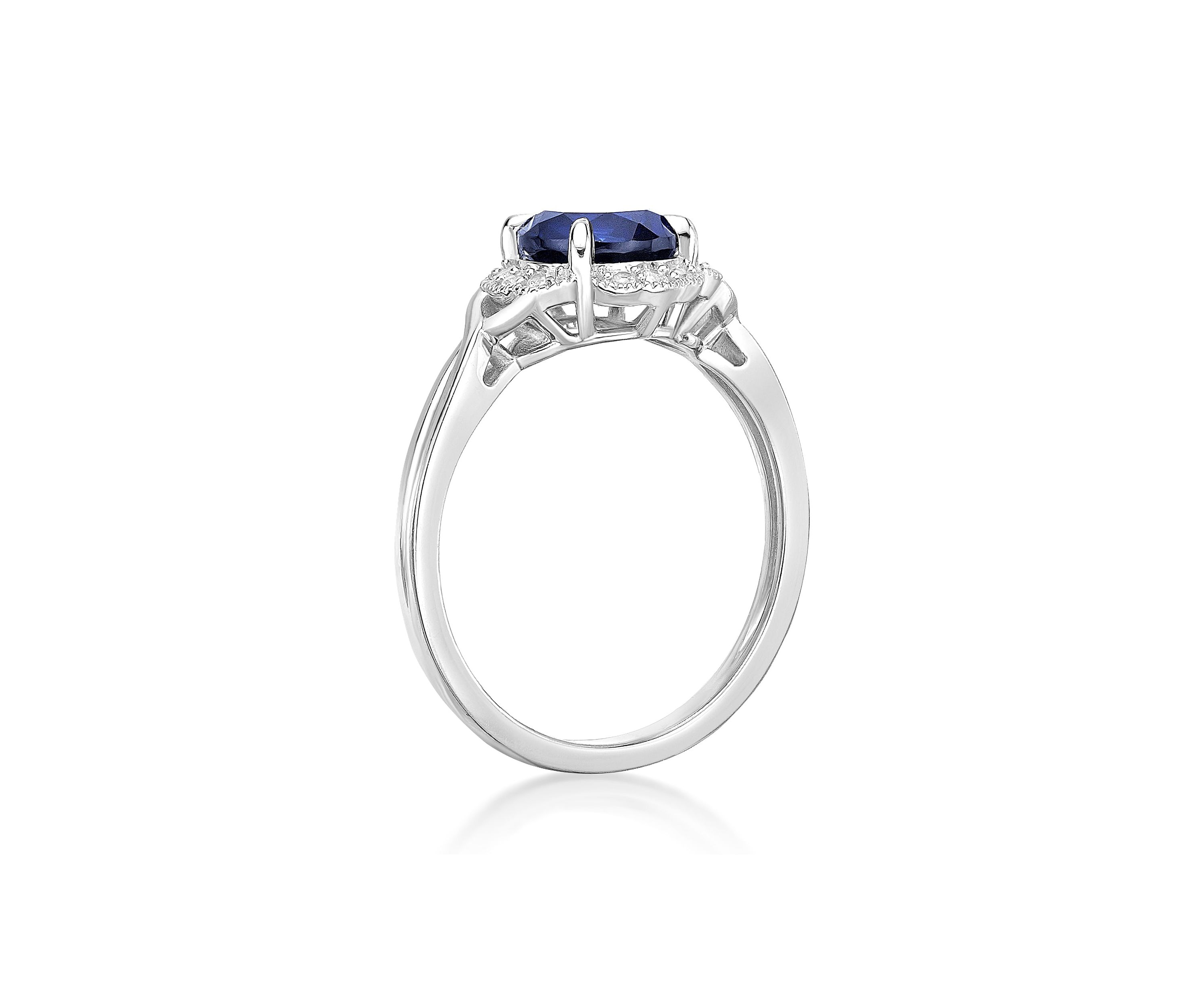 Lab Created 1 3/4 ct. t.w. Created Sapphire and Created White Sapphire Ring in Sterling Silver