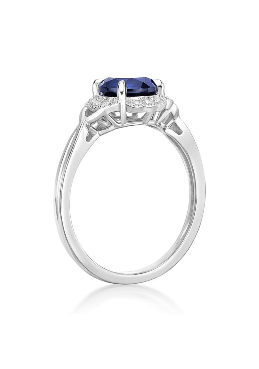 Lab Created 1 3/4 ct. t.w. Created Sapphire and Created White Sapphire Ring in Sterling Silver