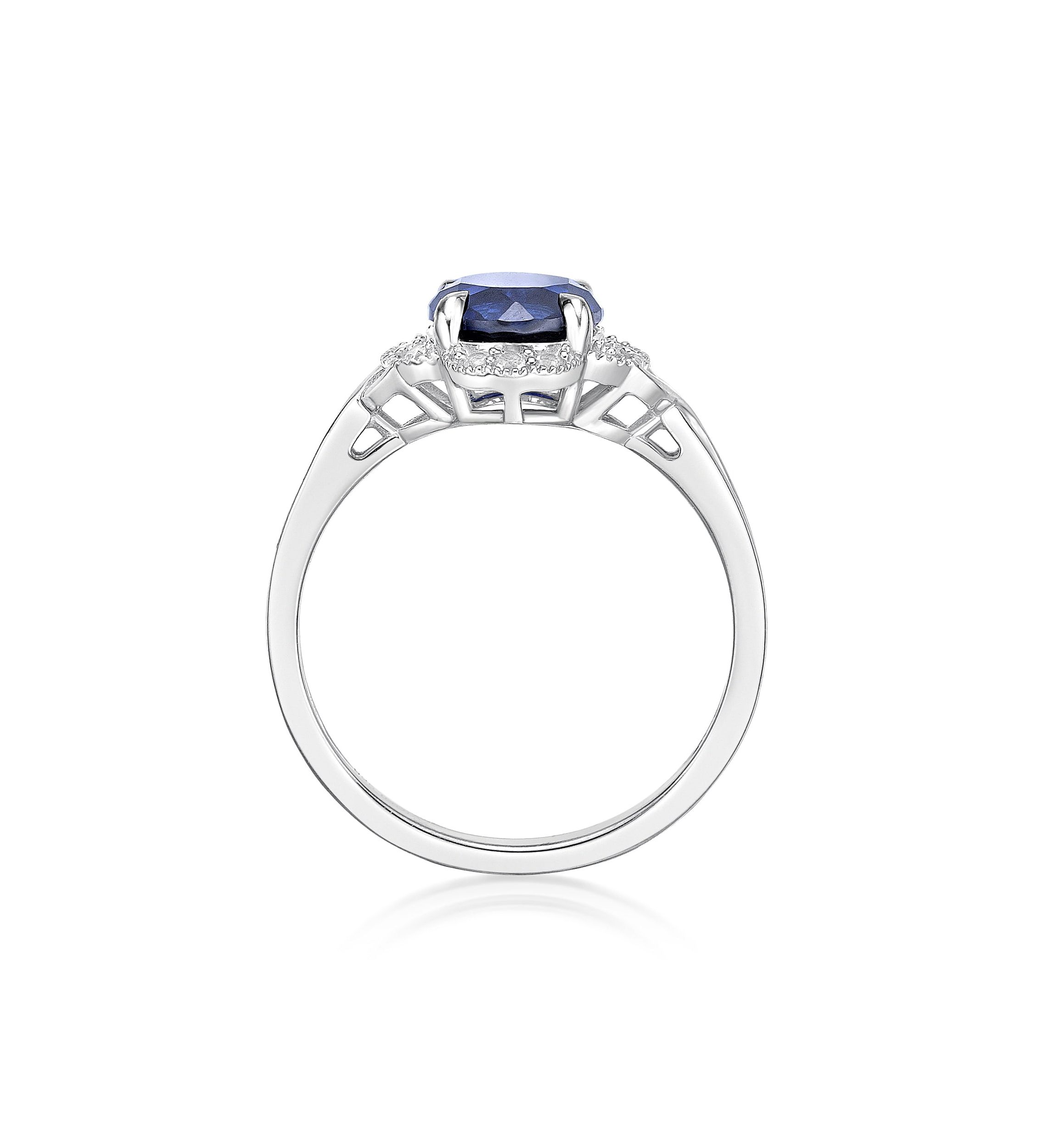 Lab Created 1 3/4 ct. t.w. Created Sapphire and Created White Sapphire Ring in Sterling Silver