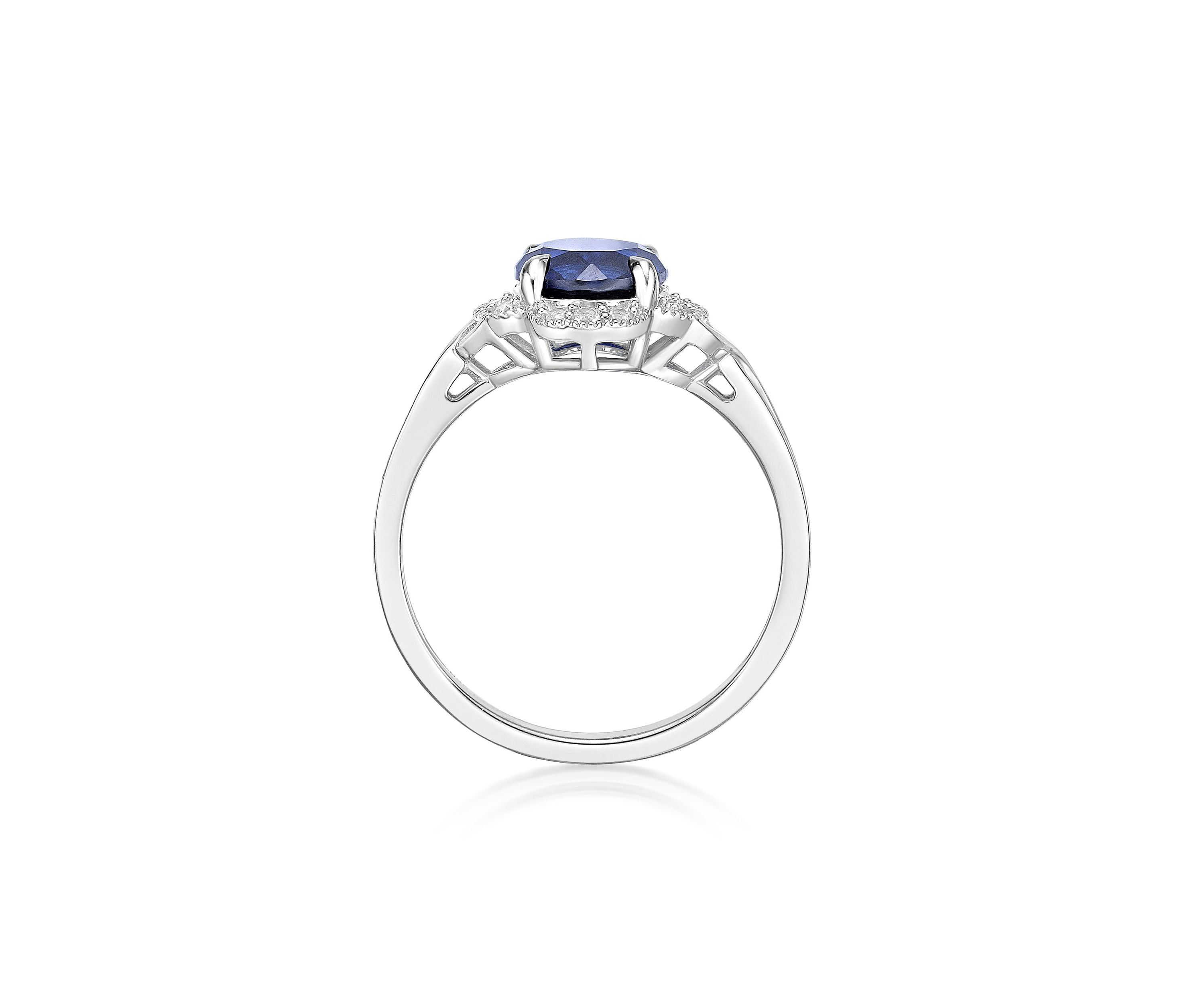 Lab Created 1 3/4 ct. t.w. Created Sapphire and Created White Sapphire Ring in Sterling Silver