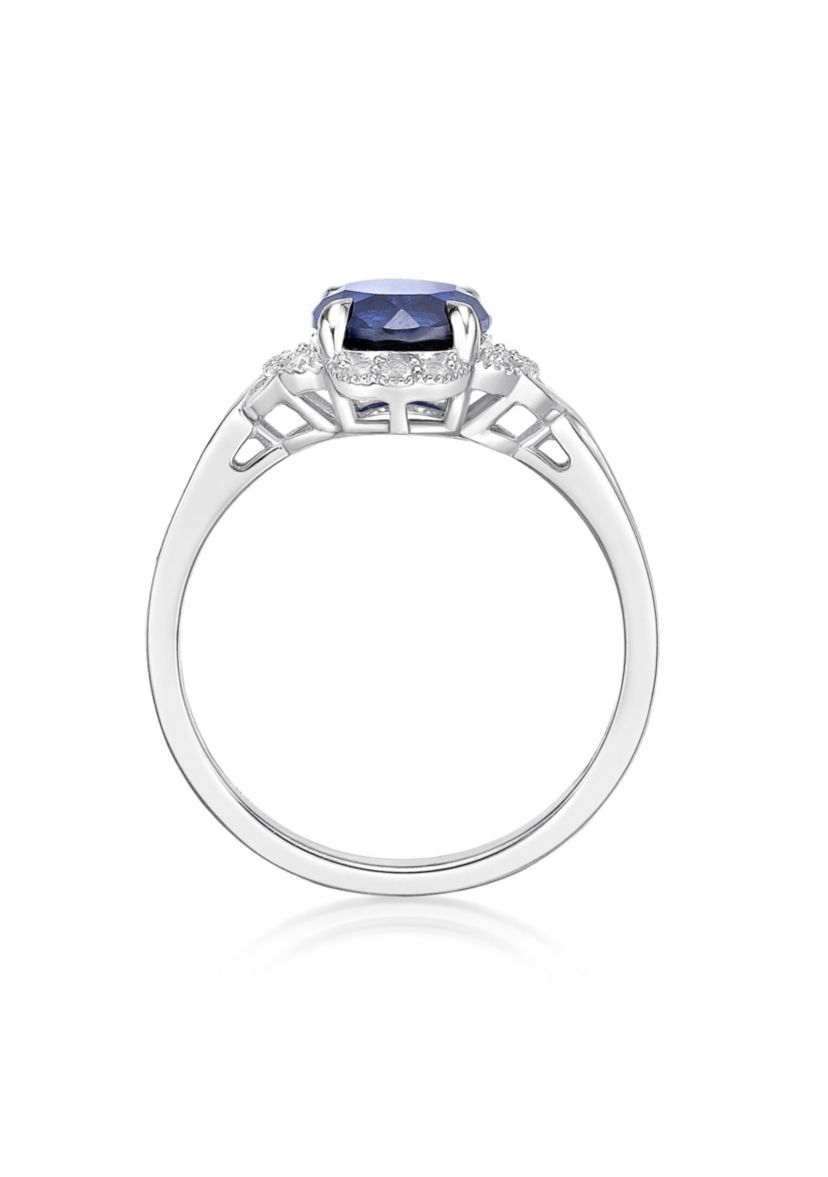 Lab Created 1 3/4 ct. t.w. Created Sapphire and Created White Sapphire Ring in Sterling Silver